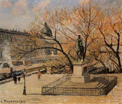 CamillePissarro-ThePont-NeufStatueofHenriIVMorningSun1