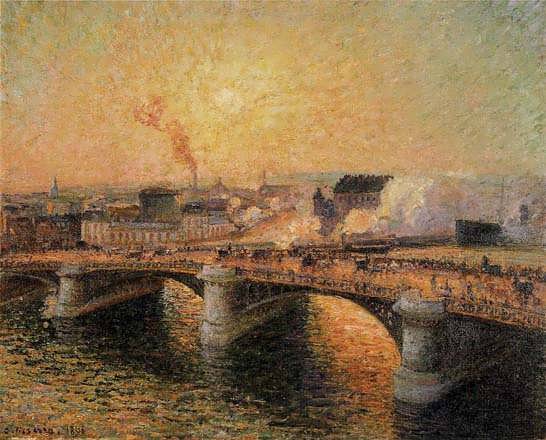 CamillePissarro-ThePontBoieldieuRouenSunset1