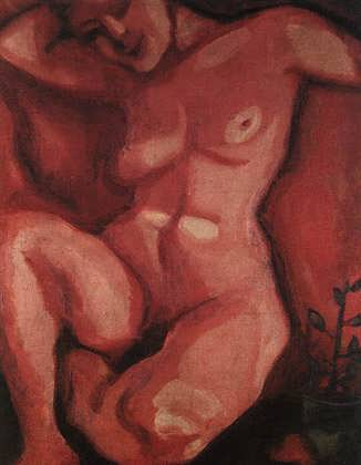 Chagall-RedNudeSittingUp