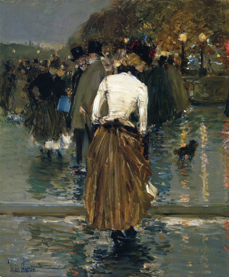 FrederickChildeHassam-PromenadeatSunsetParis1