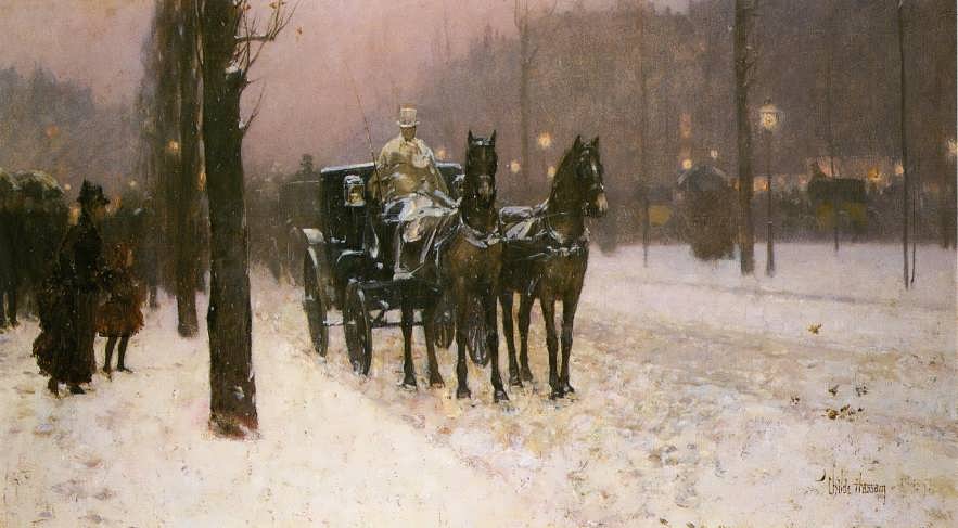 FrederickChildeHassam-StreetScenewithHansomCab1