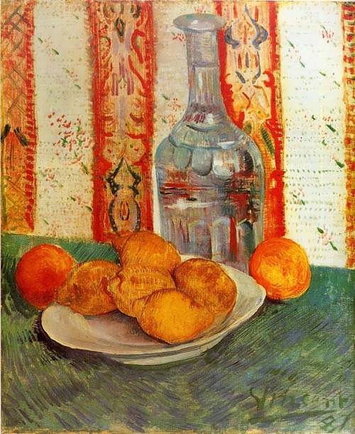 Gogh-StillLifewithDecanterandLemonsonaPlate1