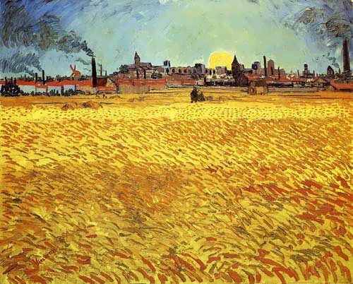 Gogh-SummerEveningWheatfieldwithSettingsun1