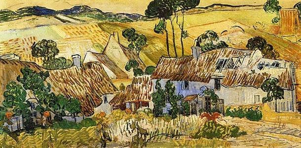 Gogh-ThatchedHousesagainstaHill1