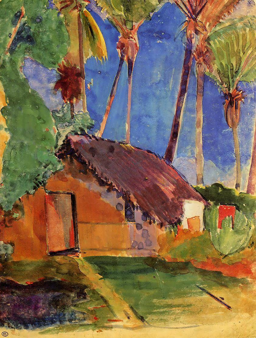 PaulGauguin-ThatchedHutunderPalmTrees1