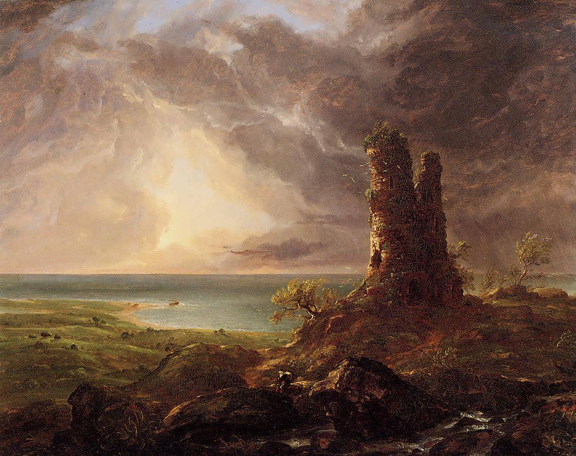 ThomasCole-RomanticLandscapewithRuinedTower1