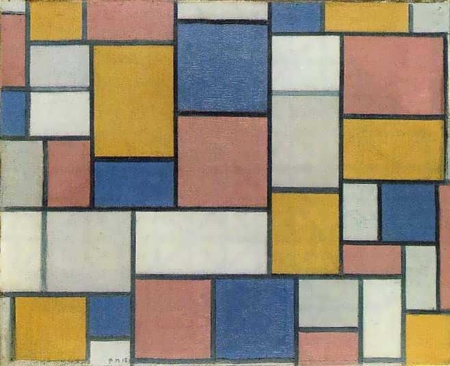 mondrian_Composition_with_color_planes_and_gray_lines_one1
