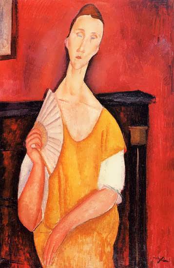 AmedeoModigliani-MadameLuniaCzechowskawithaFan1