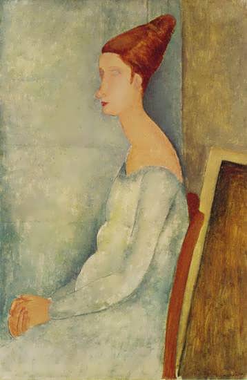 AmedeoModigliani-PortraitofJeanneHebuterneSeatedinProfile