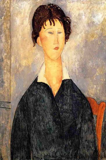 AmedeoModigliani-PortraitofaWomanwithaWhiteCollar