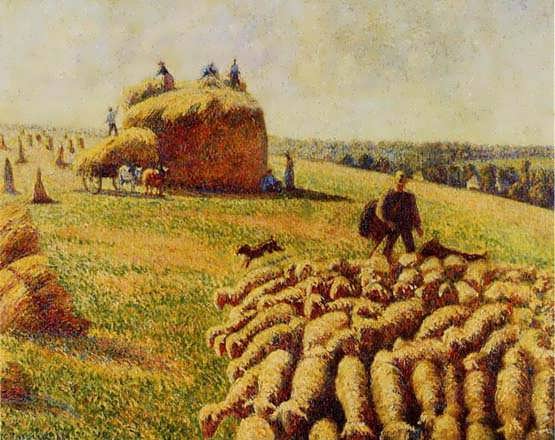 CamillePissarro-FlockofSheepinaFieldaftertheHarvest1