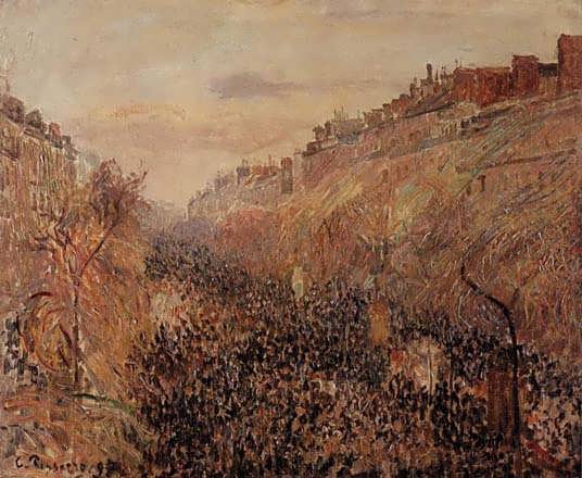 CamillePissarro-Mardi-GrasSunsetBoulevardMontmartre