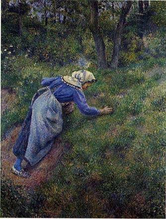 CamillePissarro-PeasantGatheringGrass