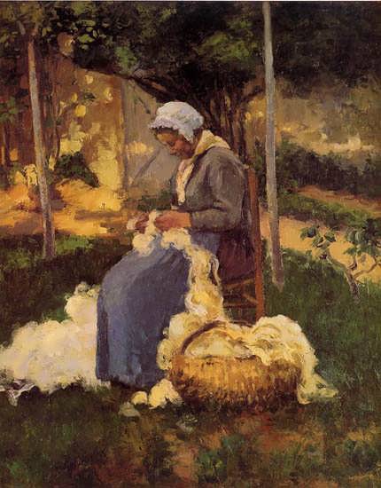 CamillePissarro-PeasantWomanCardingWool