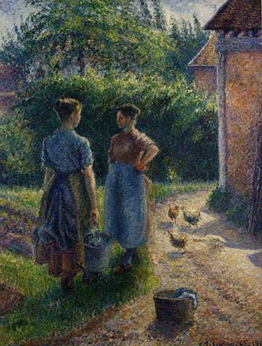 CamillePissarro-PeasantsChattingintheFarmyardEragny