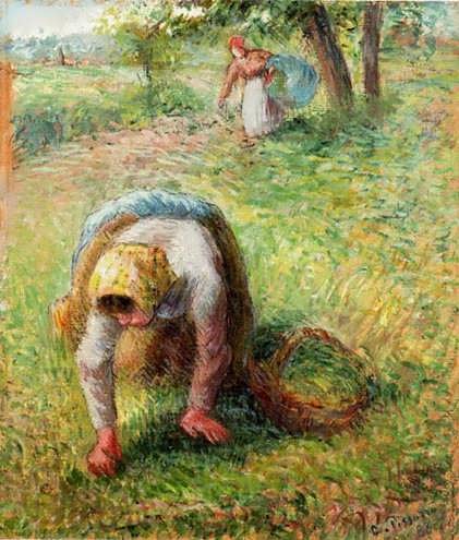 CamillePissarro-PeasantsGatheringGrass