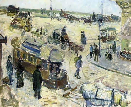 CamillePissarro-PlacedelaRepubliqueRouenwithTramway