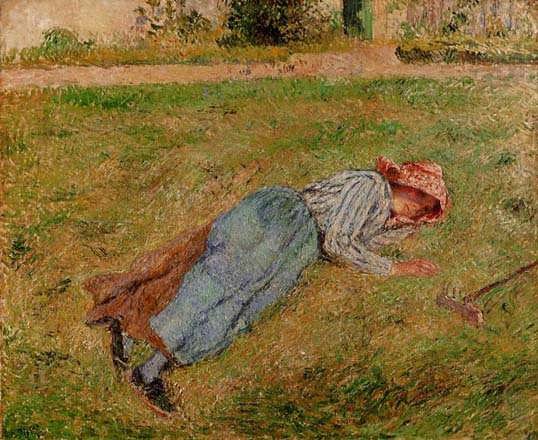 CamillePissarro-RestingPeasantGirlLyingontheGrassPontoise