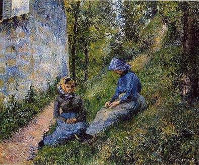 CamillePissarro-SeatedPeasantsSewing