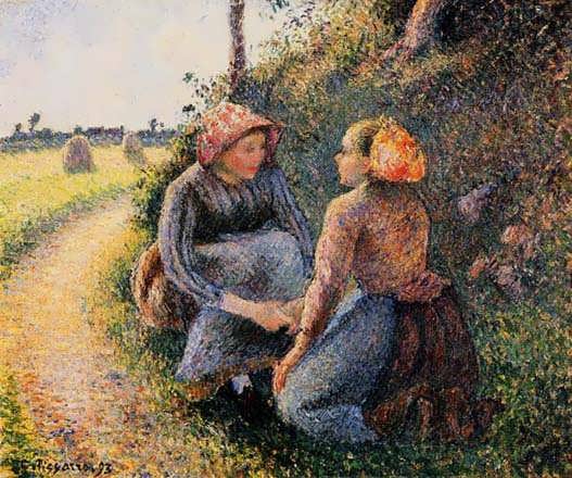 CamillePissarro-SeatedandKneelingPeasants