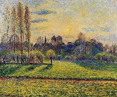 CamillePissarro-ViewofBazincourtSunset1