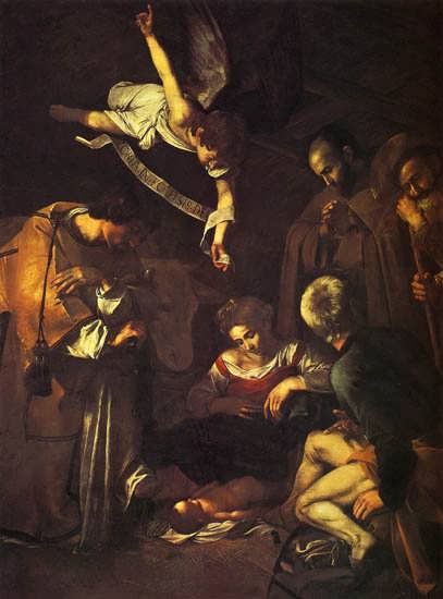 Caravaggio-NativitywithSaintsFrancisandLawrence