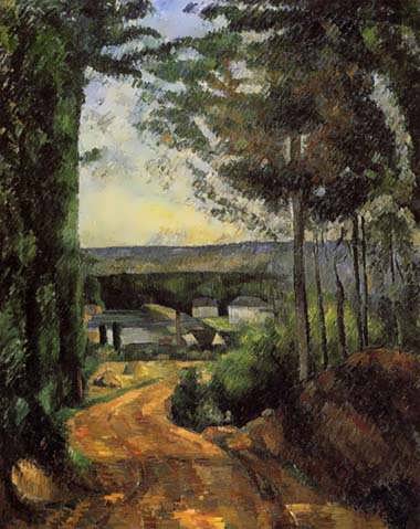 Cezanne-RoadTreesandLake