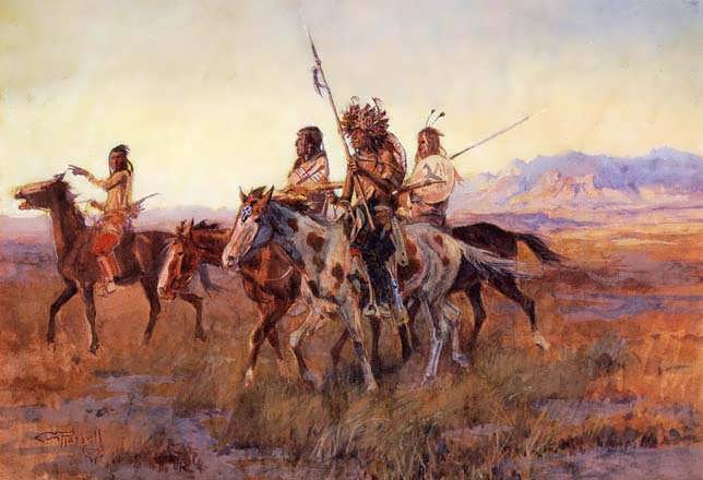 CharlesMarionRussell-FourMountedIndians1