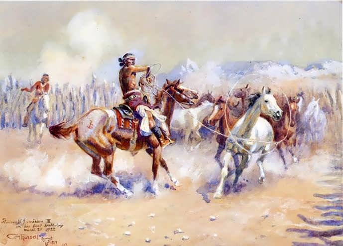 CharlesMarionRussell-NavajoWildHorseHunters1