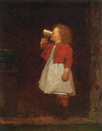 EastmanJohnson-LittleGirlwithRedJacketDrinkingfromMug1