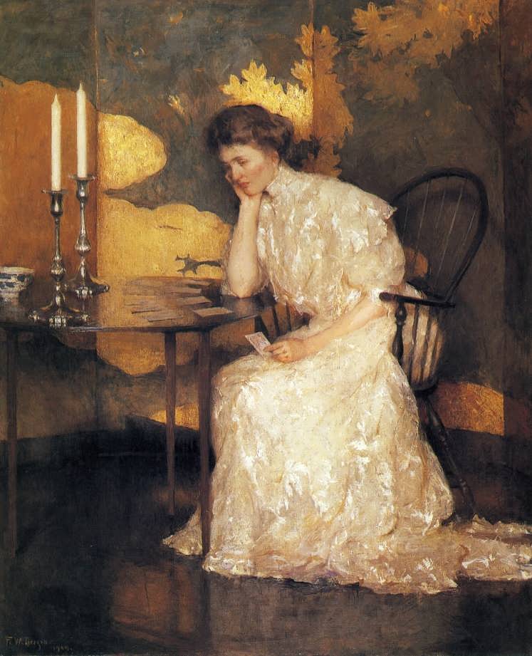 FrankW.Benson-GirlPlayingSolitaire1