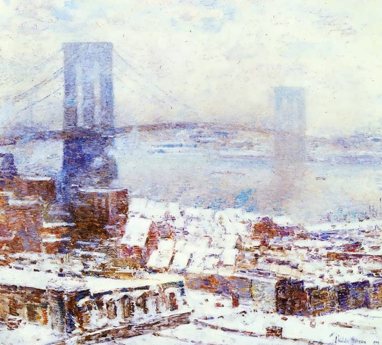 FrederickChildeHassam-BrooklynBridgeinWinter