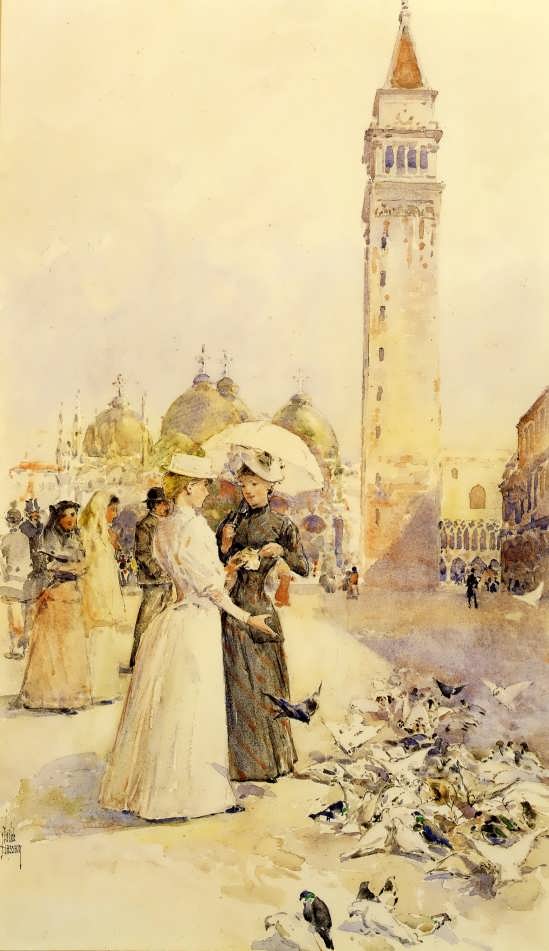 FrederickChildeHassam-FeedingPigeonsinthePiazza