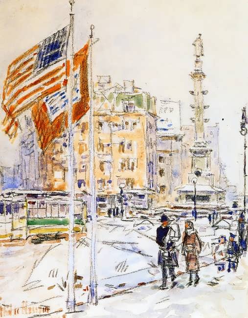 FrederickChildeHassam-FlagsColumbusCircle