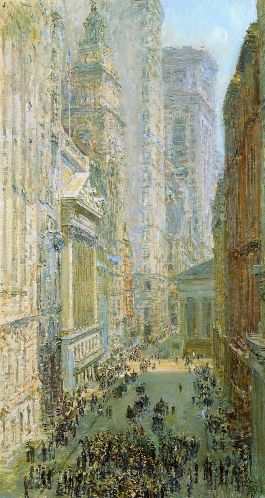 FrederickChildeHassam-LowerManhattanakaBroadandWallStreets