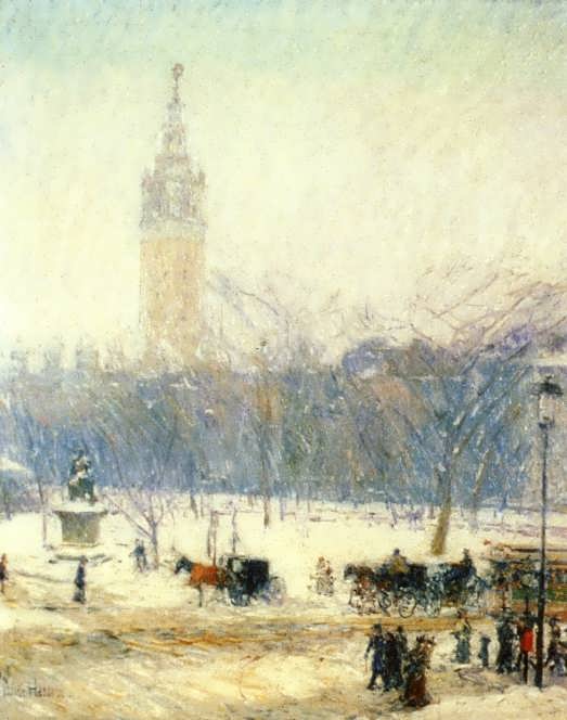 FrederickChildeHassam-MadisonSquare-Snowstorm