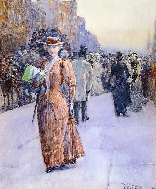 FrederickChildeHassam-NewYorkStreetScene