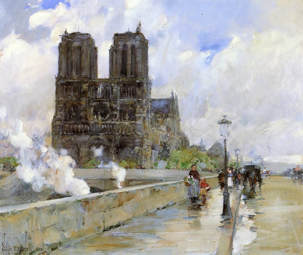 FrederickChildeHassam-NotreDameCathedralParis1888