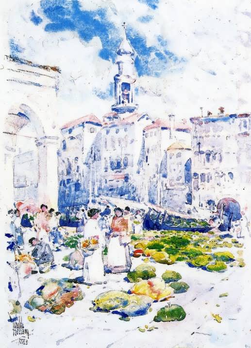 FrederickChildeHassam-RialtoMarketVenice