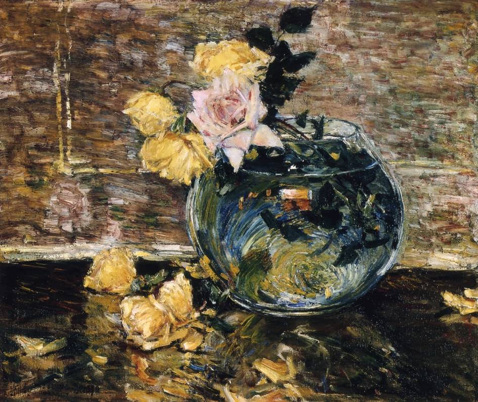 FrederickChildeHassam-RosesinaVase