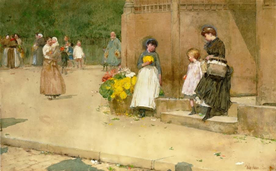 FrederickChildeHassam-TheFlowerSeller