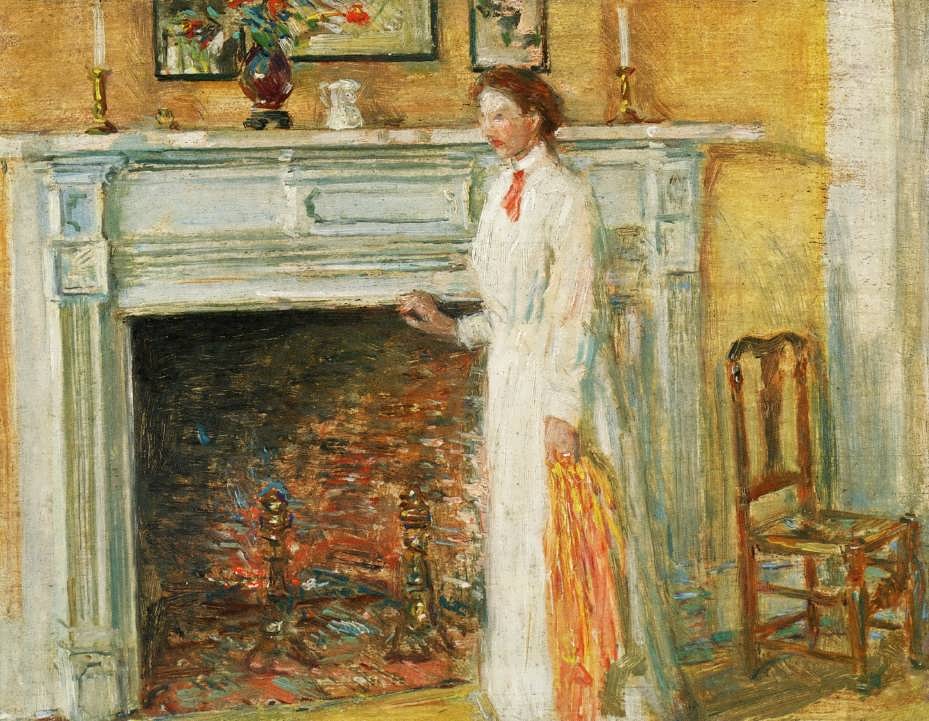 FrederickChildeHassam-TheMantlePiece