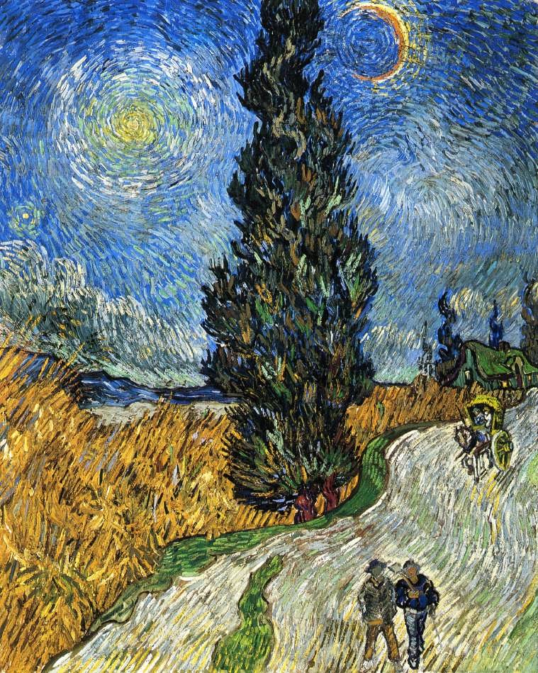 Gogh-CypressagainstaStarrySkyakaRoadwithCypresses1