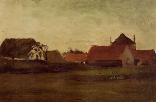 Gogh-FarmhousesinLoosduinenneartheHagueinTwilight1