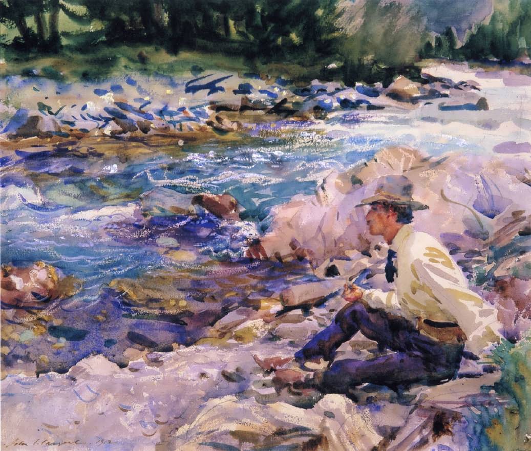 JohnSingerSargent-ManSeatedbyaStream