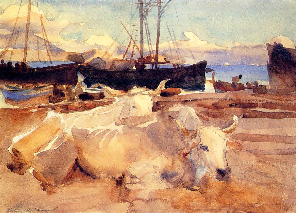 JohnSingerSargent-OxenontheBeachatBaia