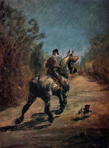 Lautrec-HorseandRiderwithaLittleDog1