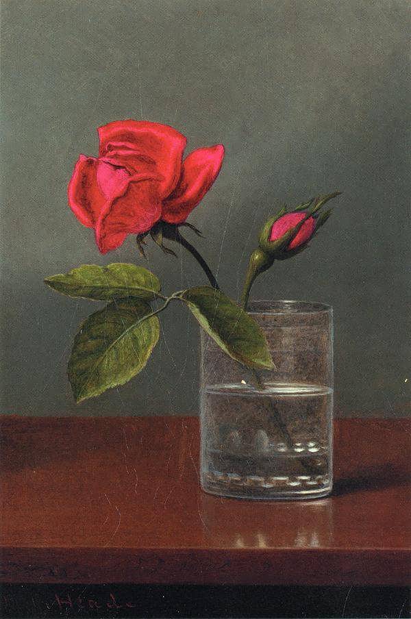 MartinJohnsonHeade-RedRoseandBudinaTumbleronaShinyTable1