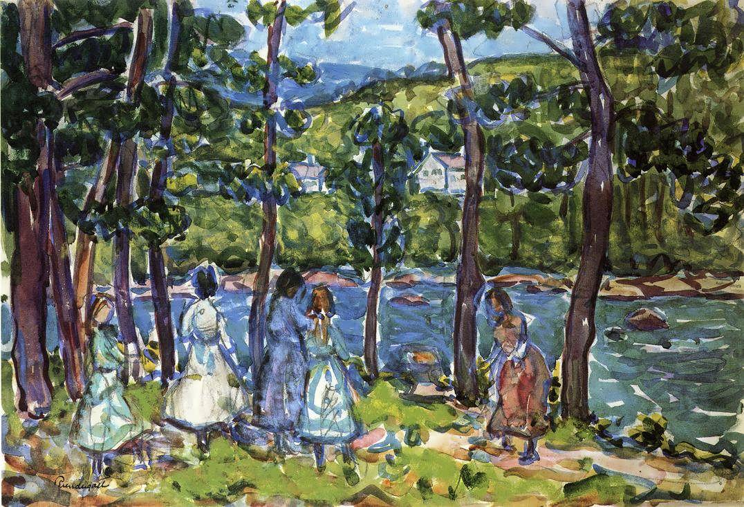 MauricePrendergast-GirlsontheRiverbank