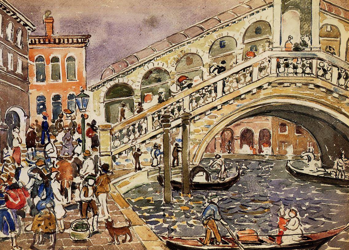 MauricePrendergast-RialtoBridgeakaTheRialtoBridgeVenice